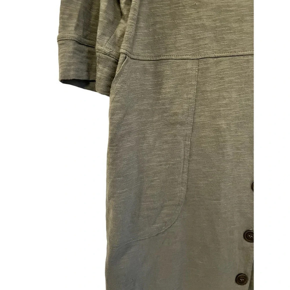 Tribal 100% cotton button down dress w/pockets size L 3/4 Sleeve - Picture 5 of 8